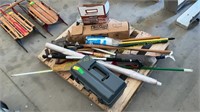 Garden Tools, Tool Box w/ misc Tools