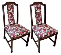 Elegant Red Paisley Upholstered Chairs