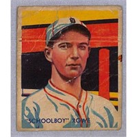 1935 Diamond Stars Creased Schoolboy Rowe Hof