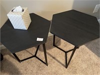 TWO HEXAGON NIGHT TABLES