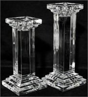 Pr Glass Column Candleholders 8"