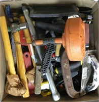 Assorted Trowels, Drain Snake, Hammers