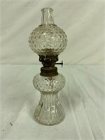 Vintage Miniature Clear Hobnail Glass Oil Lamp