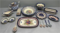 Polish Pottery Dish Lot Collection