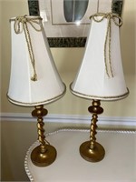 Pair of Gold colored Lamps- 28” T