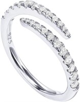 14k Gold-pl. .12ct White Topaz Open Twisted Ring