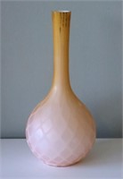 Satin Art Glass Quilted Vase