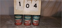 3 Cans Unopened Prestone Motor Oil Copyright 1950