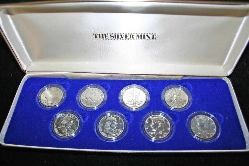 (8) 4$ Face Silver Mint Silver Half Set - 1901,