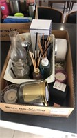 Box lot of Candles & Oils