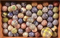 Lot of 60 English Victorian Pottery Carpet Balls.