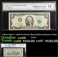 **Star Note** 1995 $2 Green Seal Federal Reserve N