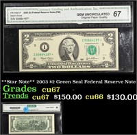 **Star Note** 2003 $2 Green Seal Federal Reserve N