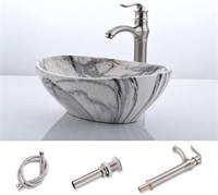 Marble Coated Vessel Sink Set