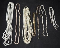 Vintage Assorted Beaded Faux Pearl Necklaces Lot