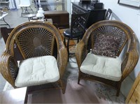 2 LARGE PIER 1 RATTAN CHAIRS