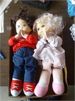 TWO 16" RUBBER DOLLS