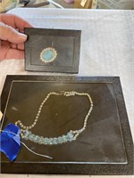 Display Case w/Necklace & Pin