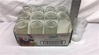 C5) JELLY JARS, 12oz, 12 TOTAL, QUILTED CRYSTAL