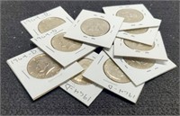 (10) 1964-D Kennedy Half Dollars  AU
