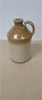 Small Earthenware Jug. 9"H.  Handle Chipped.