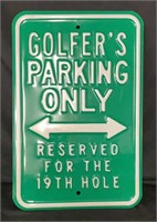 Heavy Enameled Golfers Sign
