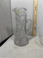 cut crystal Pitcher about 11 1/4” tall  and Bowl