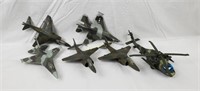 Lot Of Small Plastic Model Fighter Jets & Copter