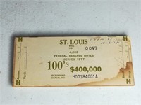 $100 1977 St Louis Federal Reserve Wood Brick End