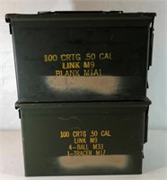 (2) 50 Caliber Metal Ammo Cans