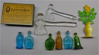 Iroquois Tin, 2 Glass Axes, Wheaton Bottles