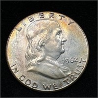 1962 P Franklin Silver Half-Dollar