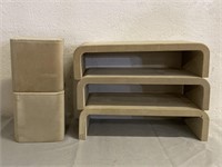 5 Velvet Covered Display Shelves