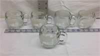C4) FIVE GLASS NESTLES HOT CHOC CUPS