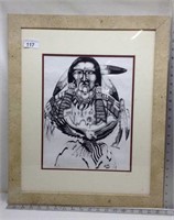 C4) PICTURE OF NATIVE AMERICAN 18" X 22"