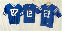 3 Youth Colts Jerseys- 1 Medium and 2 (14-16)