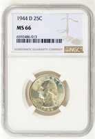 Coin 1944-D Washington Quarter-NGC-MS66