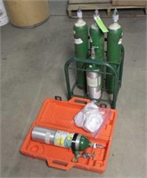 Oxygen Kit & Tanks - (4) Full w/Regulator, Unused,