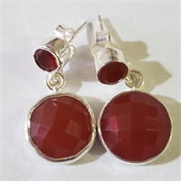 $160 Silver Carnelian Earrings