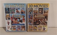 Two DVD Movie Sets- 10 Movie Each