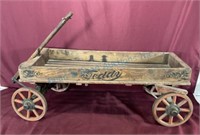 "Blakey" Very early wooden toy wagon "Teddy"