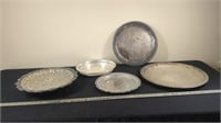 SILVER PLATE SERVING TRAYS