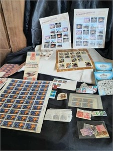 Misc lot of vintage stamps and stickers