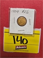 1909 INDIAN HEAD 2 1/2 DOLLAR GOLD PIECE