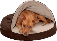 Dog Cushioned Hooded Burrowing Cave Tent Bed