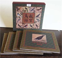 Cased set of 4 books of paintings of birds &