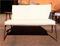 MCM white Douglas Eaton settee, see photos