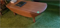 VINTAGE DROP LEAF COFFEE TABLE AND OLD ANNUAL 1947