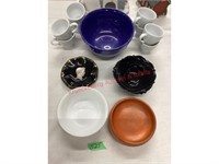 Assorted Bowls & Crate/Barrel Tea Cups