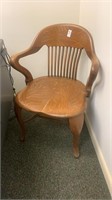 1940s wooden lawyer chair, 24 x 33 inches